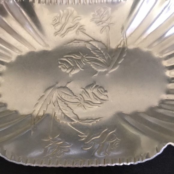 Vintage FARBER & SHLEVIN Aluminum Dish~ROSES - Picture 4 of 6